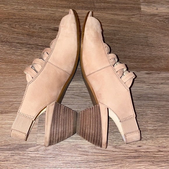 Paul Green 'Mattie' Slingback Suede Sandal Shoes Beige 5.5 - Picture 3 of 6